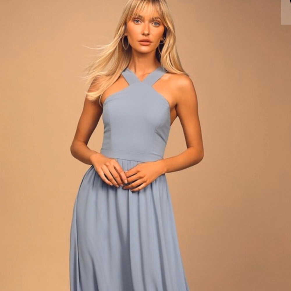Lulus Air of Romance Light Blue Maxi Dress
